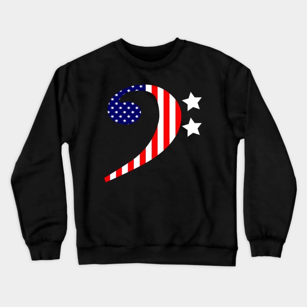 American Bass Clef Crewneck Sweatshirt by LuckyDevil